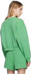 Sporty & Rich Green Regal Cropped Sweatshirt