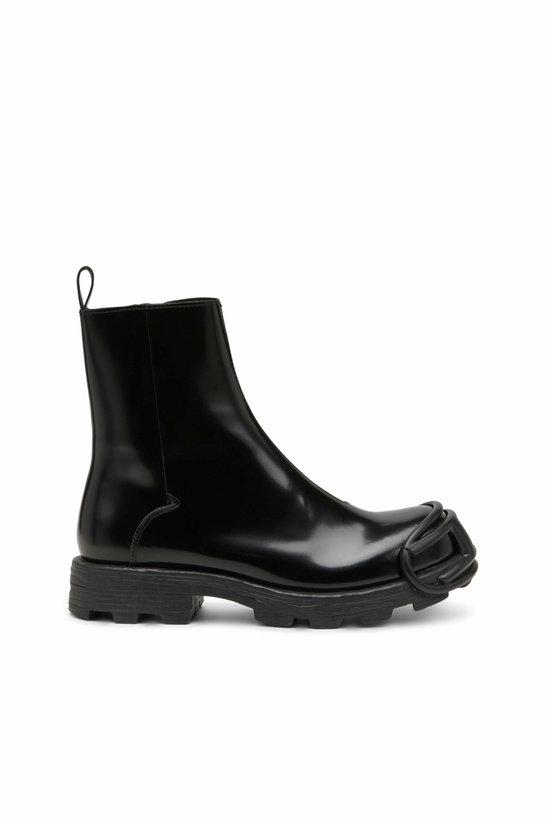 Photo: Diesel D-Hammer-Leather Chelsea boots with Oval D toe caps - Boots Mens in Black