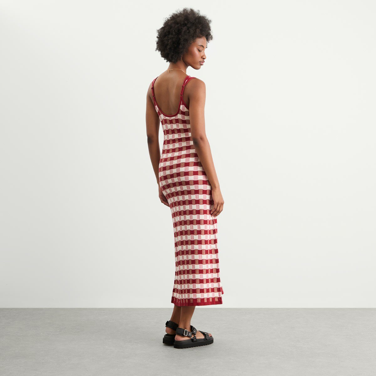 House Of Sunny Women's Picnic Hockney Midi Dress in Red Check