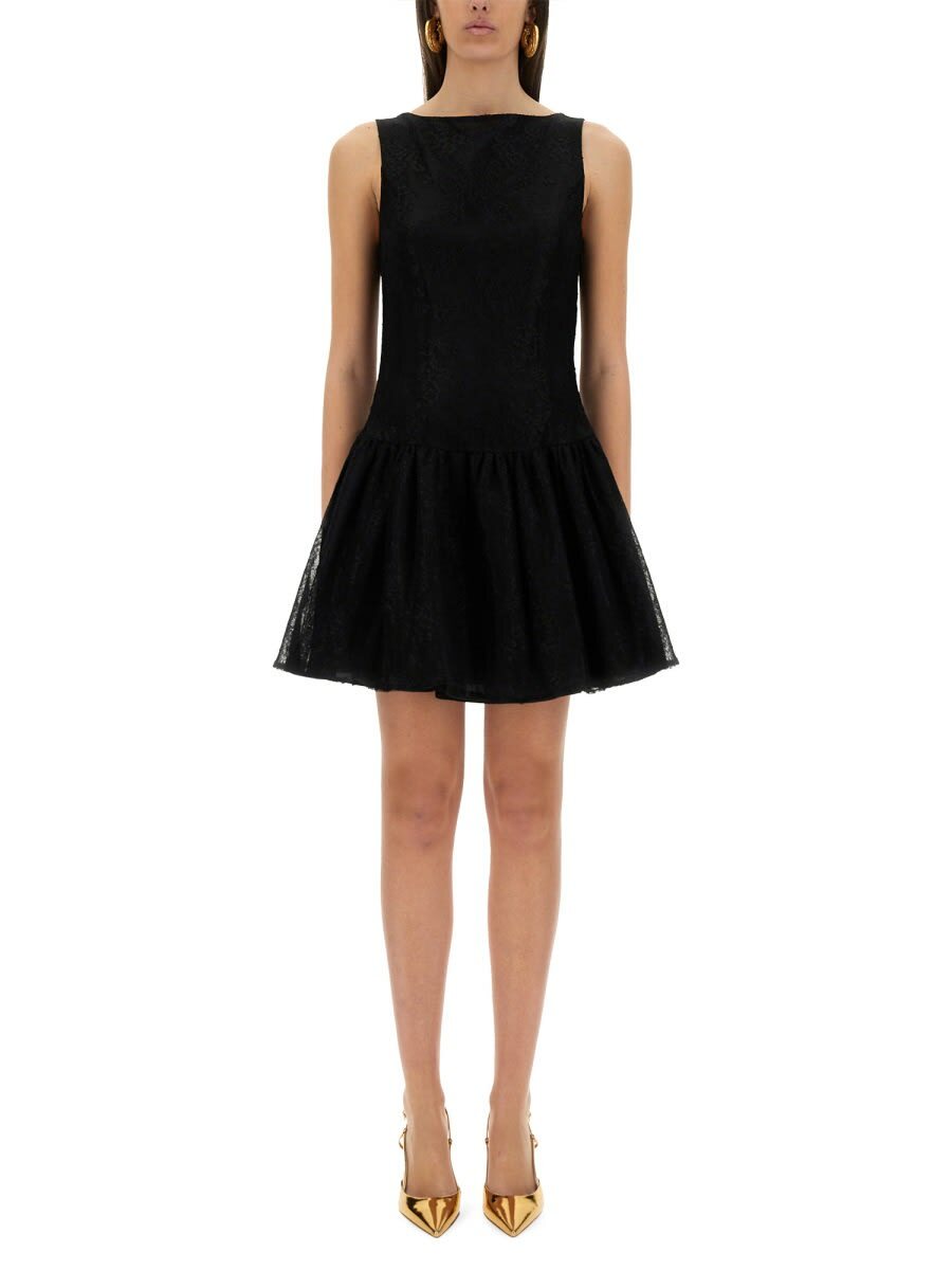 NINA RICCI ワンピース Cutout satin minidress 904192 Cutout satin minidress in blue - Nina Ricci | Mytheresa