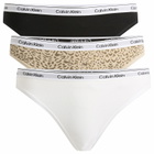Calvin Klein Women's Icon Bikini Brief - 3 Pack in Black/White/Animal Mirror Oxford Tan