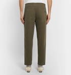 Folk - Assembly Tapered Pleated Cotton-Canvas Trousers - Men - Green