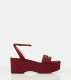 Gucci Lady Horsebit GG Canvas wedge sandals
