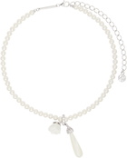 SHUSHU/TONG SSENSE Exclusive Bridal Capsule YVMIN Edition Ceramic Rose Faux-Pearl Necklace