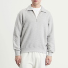 Lady White Co. Men's Cotton Wool Quarter Zip Sweatshirt in Heather Grey
