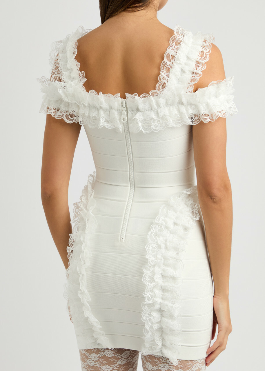 Self-portrait X Christopher Kane Lace-trimmed Mini Dress White Self-Portrait Self-portrait X Christopher Kane Lace-trimmed Mini Dress White Self-Portrait