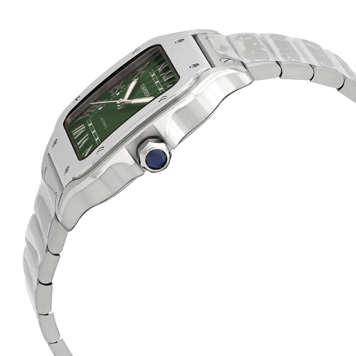 Cartier Santos De Cartier Medium Model Automatic Green Dial Mens Watch WSSA0061