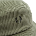 Fred Perry Men's Corduroy Bucket Hat in Uniform Green