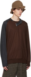 kolor Brown Asymmetric Sweater