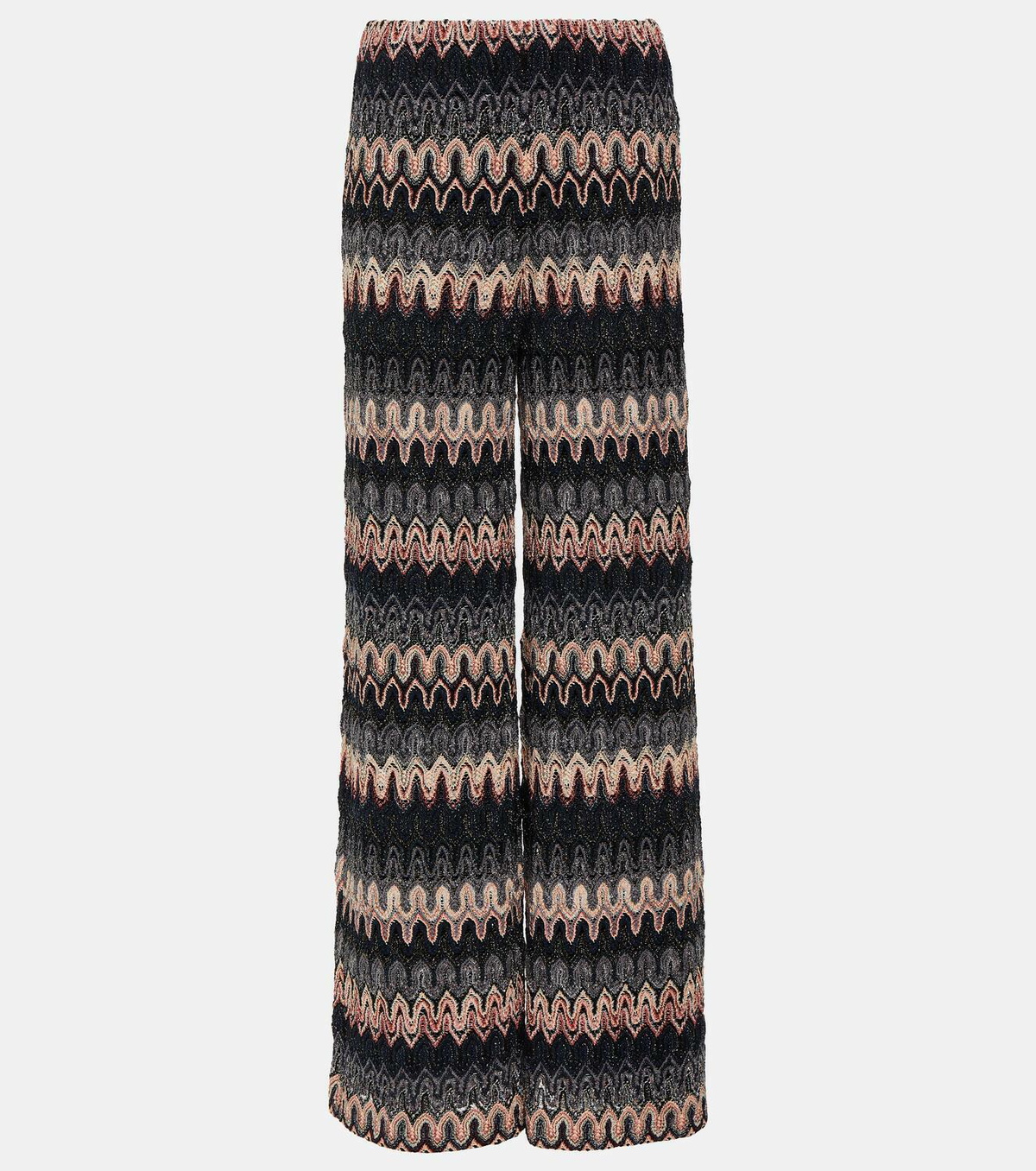 Missoni Zig Zag metallic knit flared pants