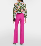 Oscar de la Renta Floral jacquard cropped cardigan