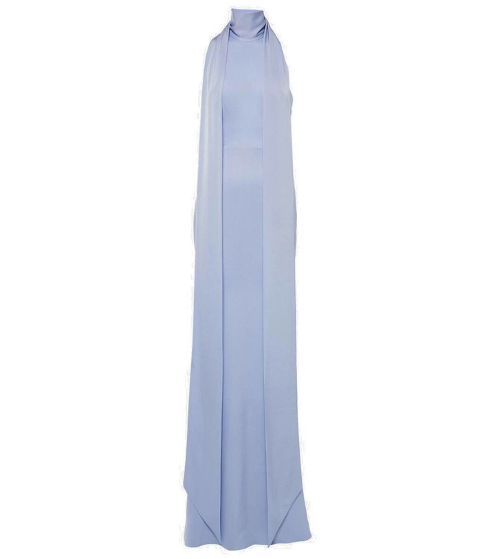 Photo: Alex Perry Scarf-detail halterneck satin gown