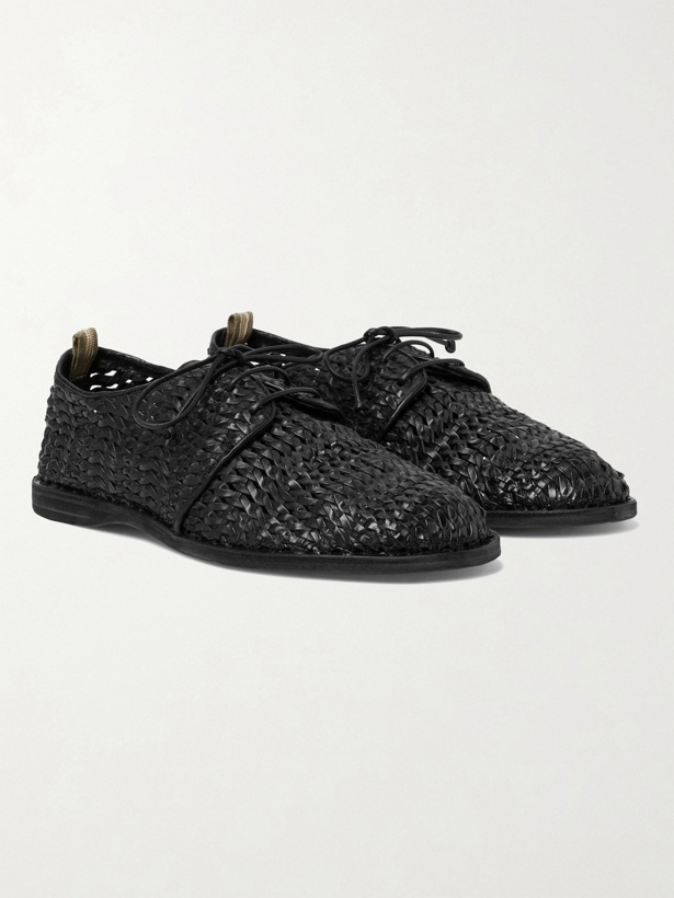 Photo: OFFICINE CREATIVE - Moreira Woven Leather Derby Shoes - Black