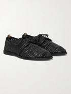 OFFICINE CREATIVE - Moreira Woven Leather Derby Shoes - Black