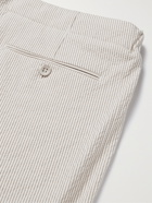LORO PIANA - Striped Cotton-Blend Seersucker Drawstring Shorts - Neutrals - S