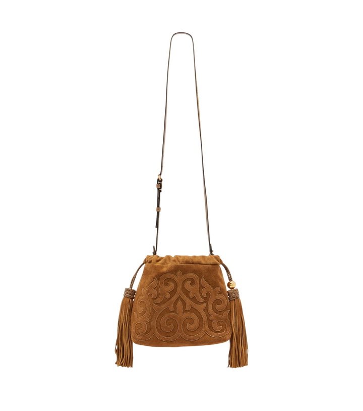Photo: Etro Kalispera Small embroidered suede clutch