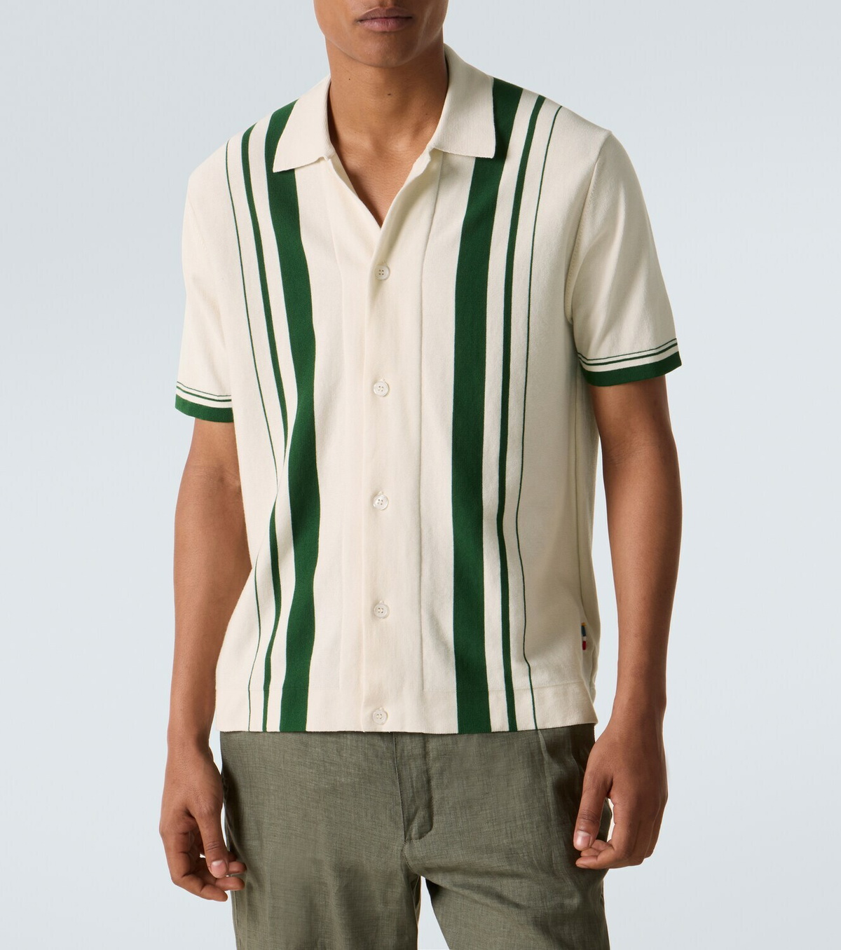 Orlebar Brown Tiernan striped cotton bowling shirt