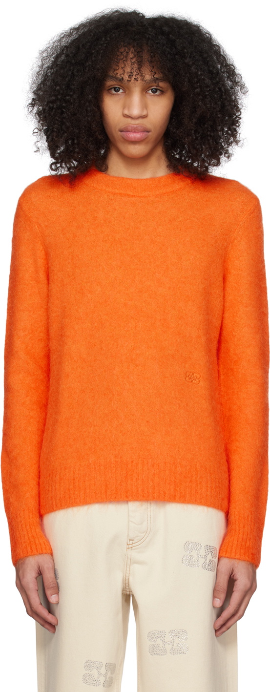 GANNI Orange Crewneck Sweater