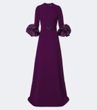 Safiyaa Belen crêpe belted gown