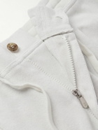 Brunello Cucinelli - Tapered Pleated Cashmere-Blend Jersey Sweatpants - White