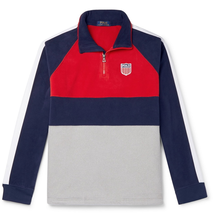 Photo: Polo Ralph Lauren - Logo-Appliquéd Colour-Block Fleece Half-Zip Sweatshirt - Multi