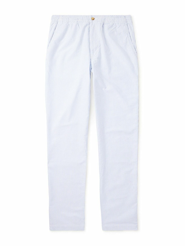 Photo: Polo Ralph Lauren - Straight-Leg Striped Cotton Oxford Trousers - Blue