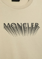 Moncler Logo-print Cotton T-shirt Beige