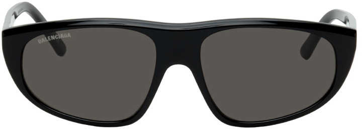 Photo: Balenciaga Black Flat Top Wrap Sunglasses