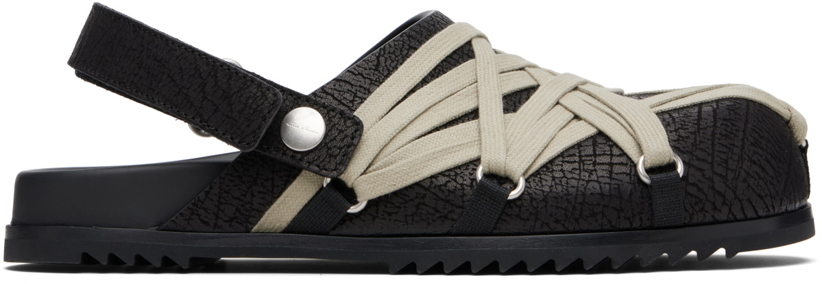 Rick Owens Black Concordians Granola Mule Loafers