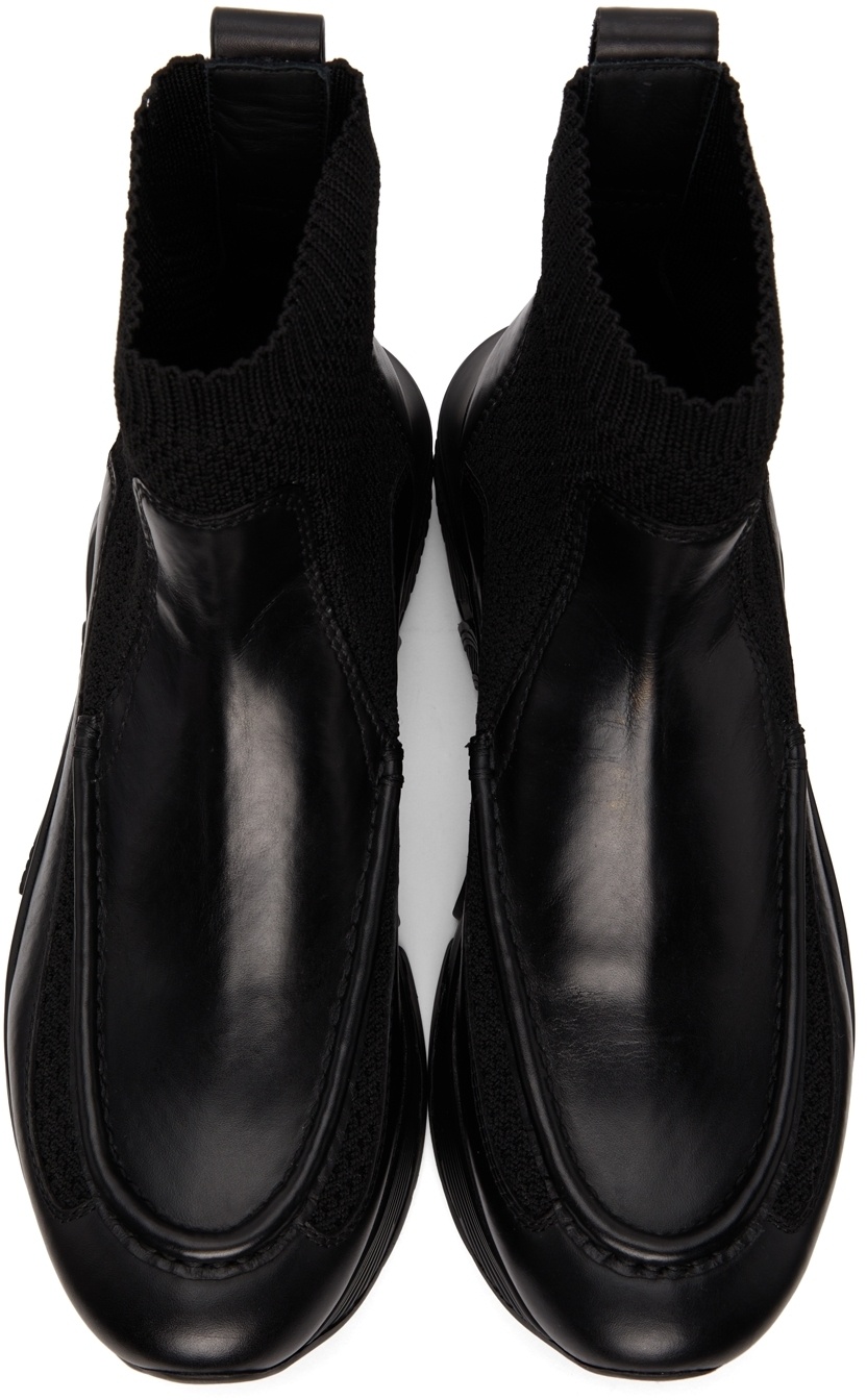 Giorgio Armani Black Paneled Chunky-Soled High-Top Sneakers Giorgio Armani