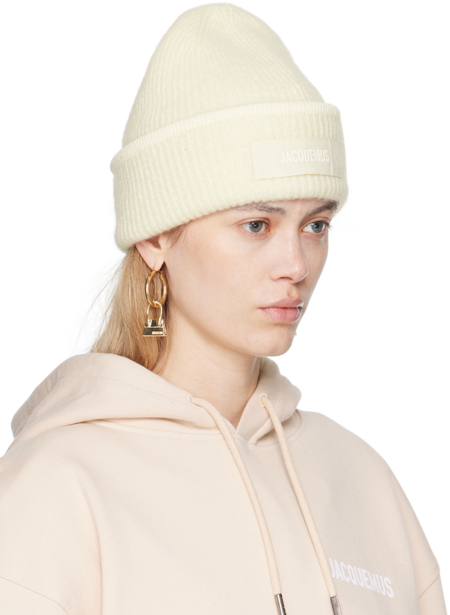 ニットキャップ・ビーニー JACQUEMUS Le Bonnet Gros Grain - Jacquemus - Wool - White JACQUEMUS Off-White 'Le bonnet Gros Grain' Beanie Jacquemus