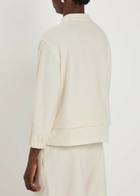 Moncler Logo-appliquéd Layered Bouclé Cardigan Cream