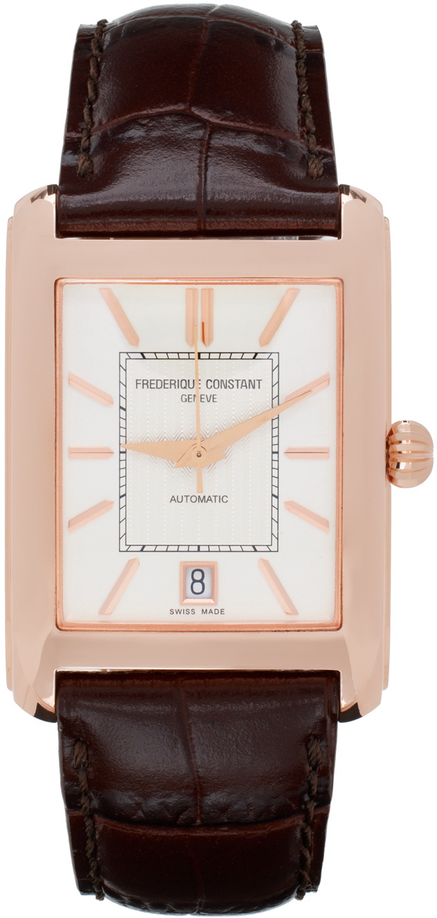 Photo: Frédérique Constant Rose Gold & Brown Classics Carrée Automatic Watch