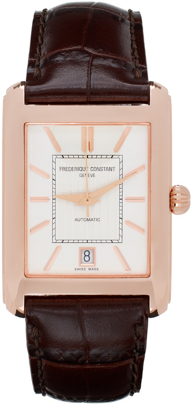Photo: Frédérique Constant Rose Gold & Brown Classics Carrée Automatic Watch