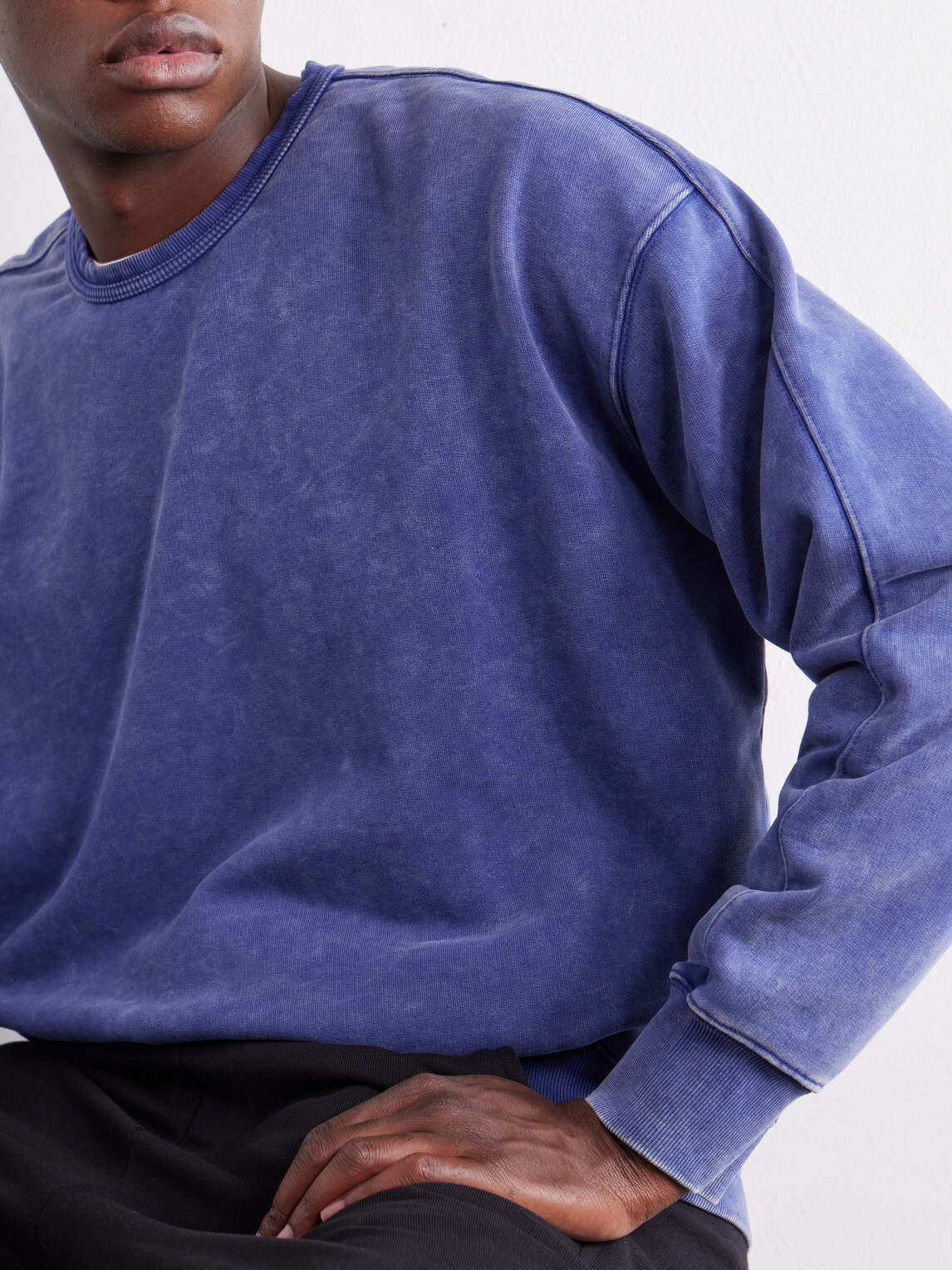 FrizmWORKS - Cotton-Blend Jersey Sweater - Blue