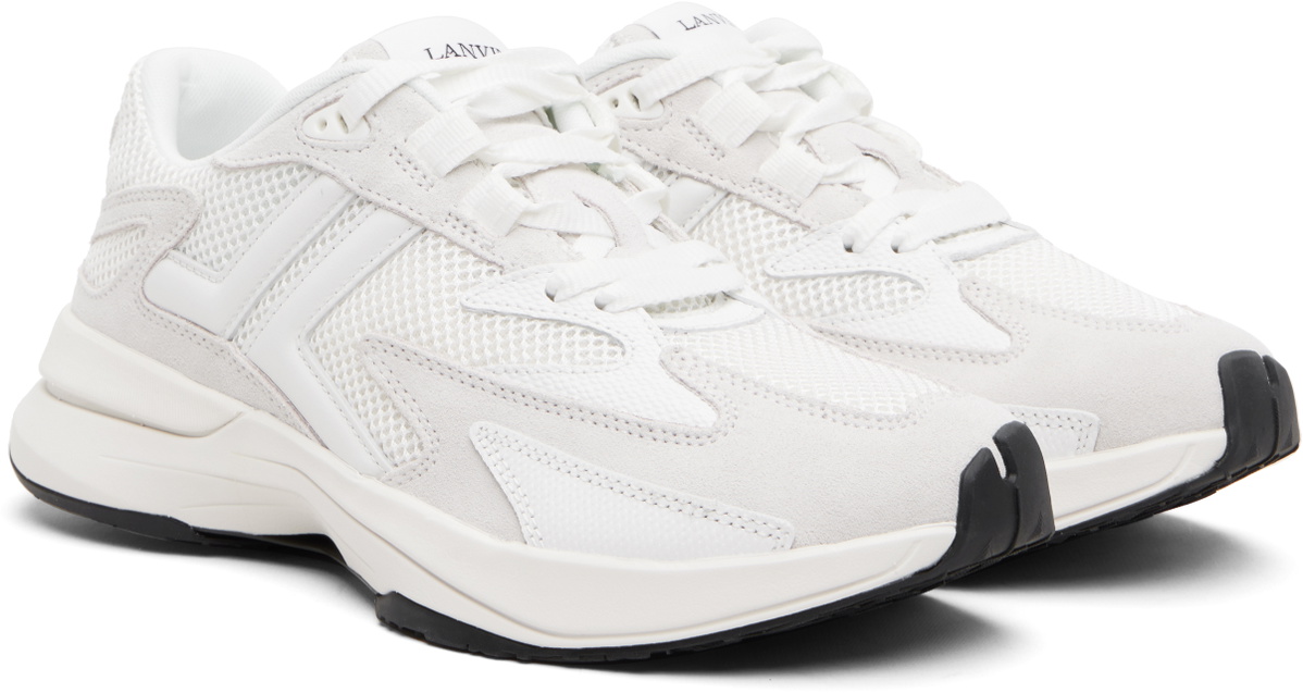 Lanvin White & Gray JLA Mesh Sneakers