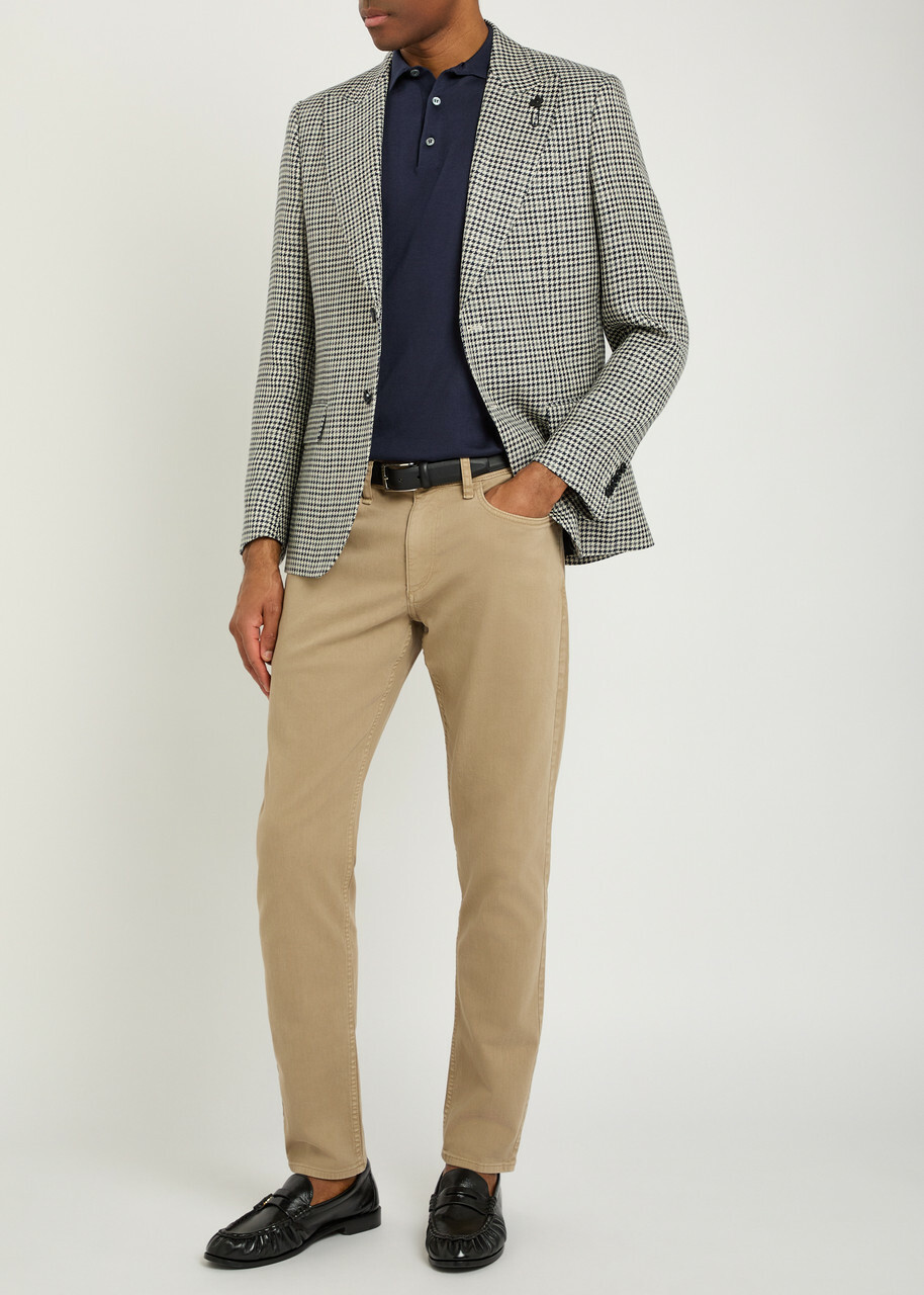 Lardini Fine-knit Cotton Polo Shirt Blue