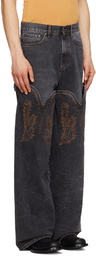 Y/Project Black Classic Cowboy Cuff Jeans