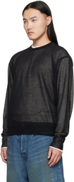 ssstein Black Knit Crew Neck LS Sweater