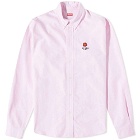 Kenzo Men's Logo Crest Button Down Oxford Shirt in Rose