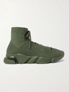 BALENCIAGA - Speed Stretch-Knit Sneakers - Green