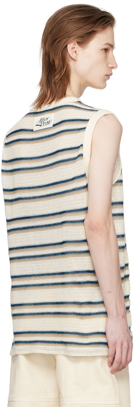 AFTER PRAY Beige Stripes Tank Top