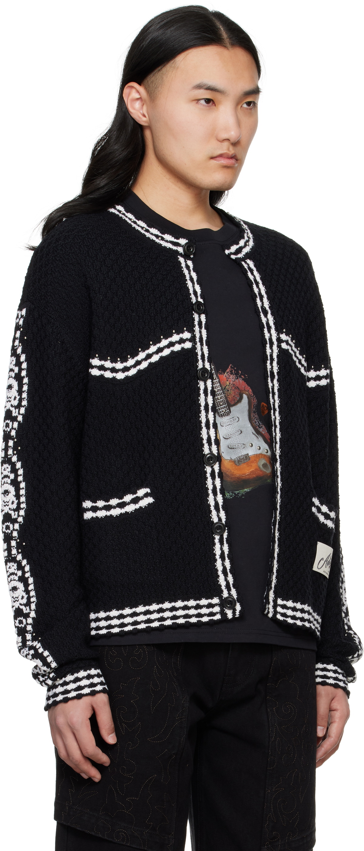 Andersson Bell Black Fantasia Round-Neck Cardigan Andersson Bell