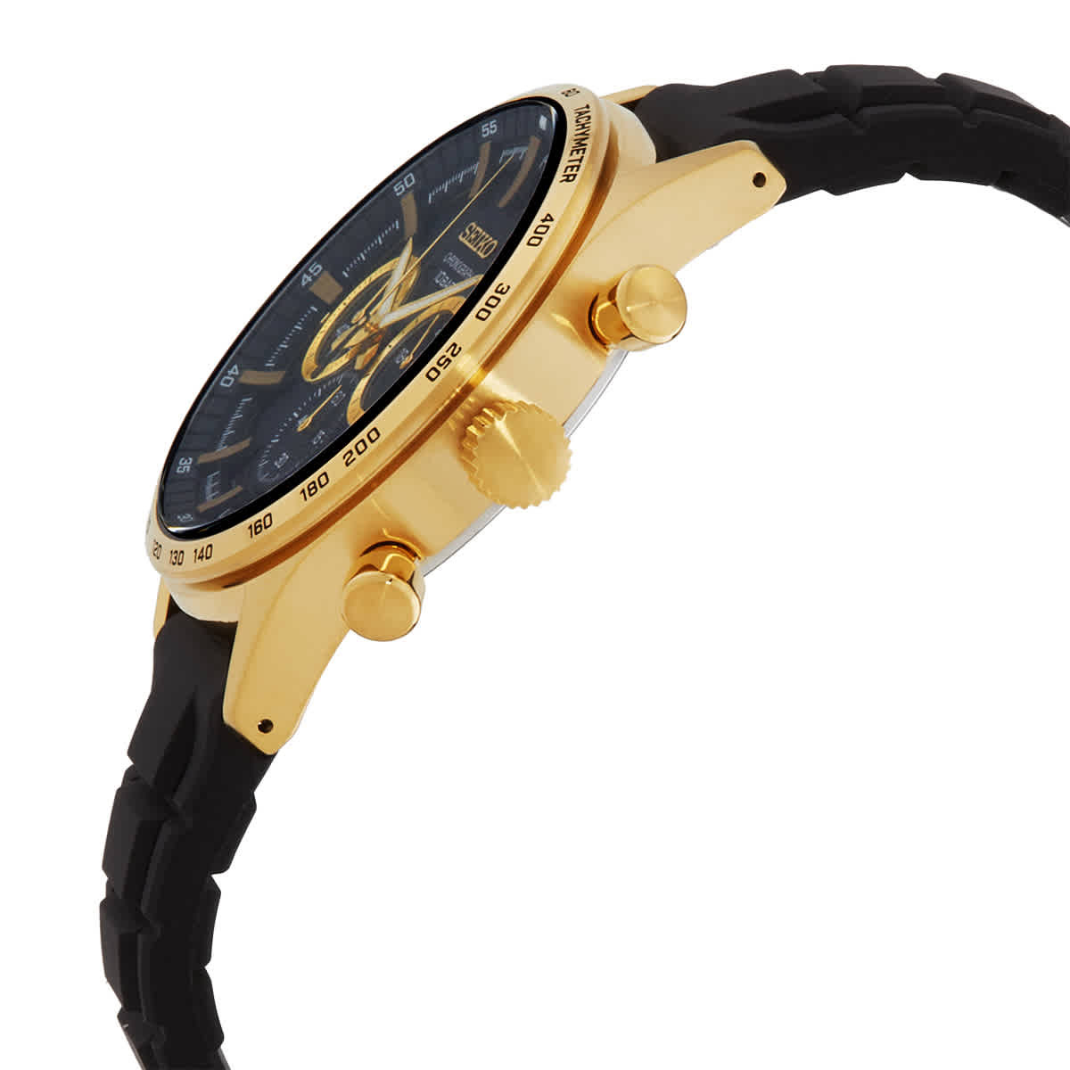 Seiko Chronograph Quartz Black Dial Mens Watch SSB446P1