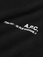 A.P.C. - Logo-Print Cotton Sweatshirt - Black