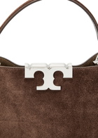 Tory Burch Eleanor T-logo Suede top Handle bag - Dark Brown - One Size