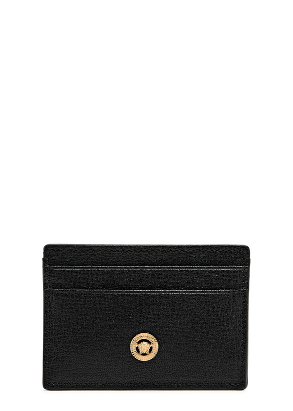 Photo: Versace Medusa Grained Leather Card Holder - Black - One Size