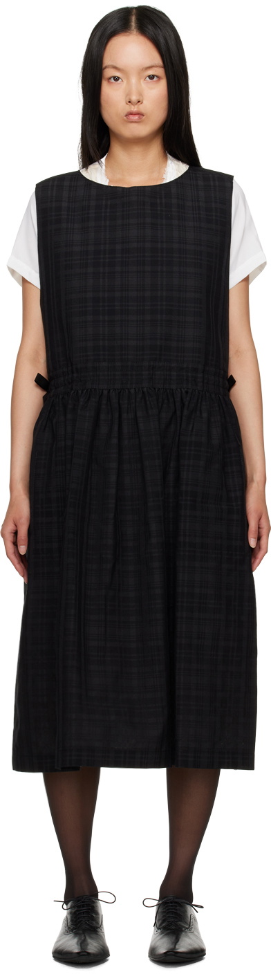 tao Black Check Midi Dress