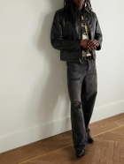 Enfants Riches Déprimés - The Bully Distressed Embroidered Tumbled-Leather Jacket - Black