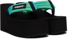 Coperni Black & Green Wedge Heeled Sandals